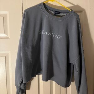 Seaside FL cropped sweatshirt navy blue